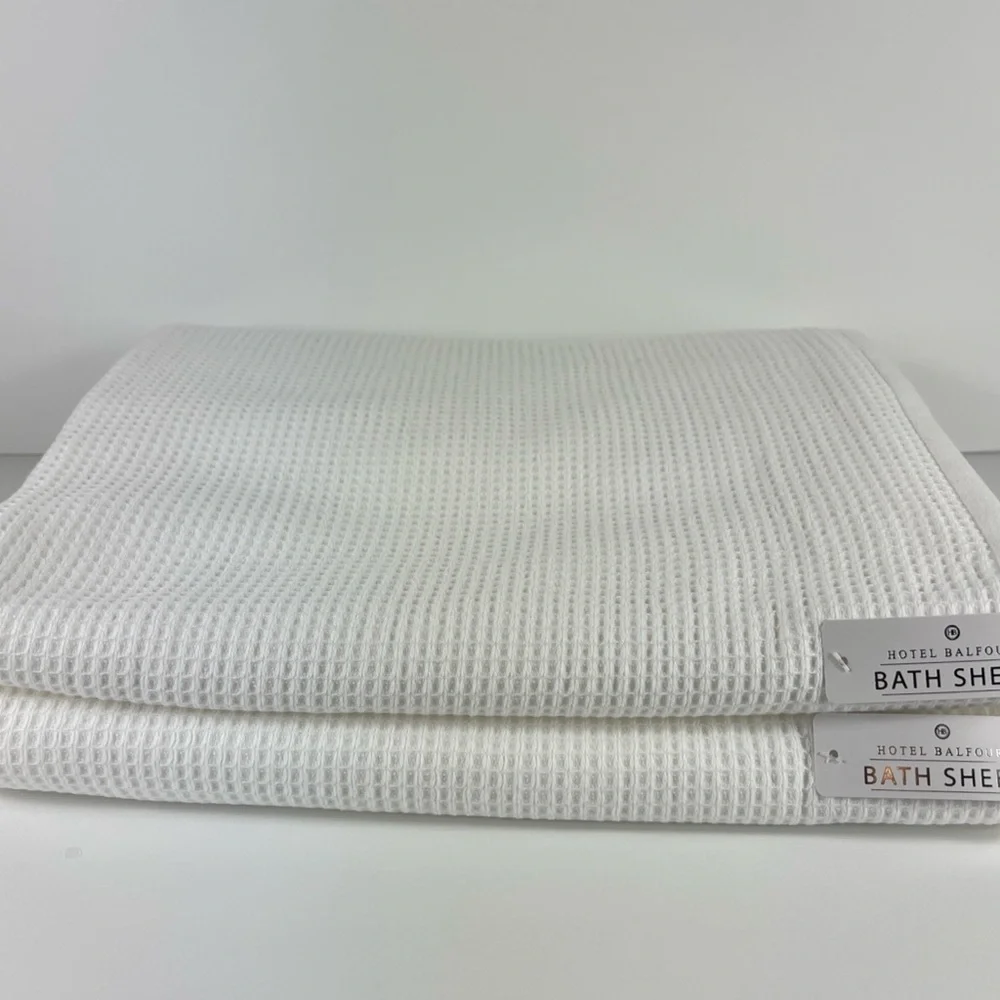 2 Pc Hotel Balfour Bath Sheets White Towels 34
